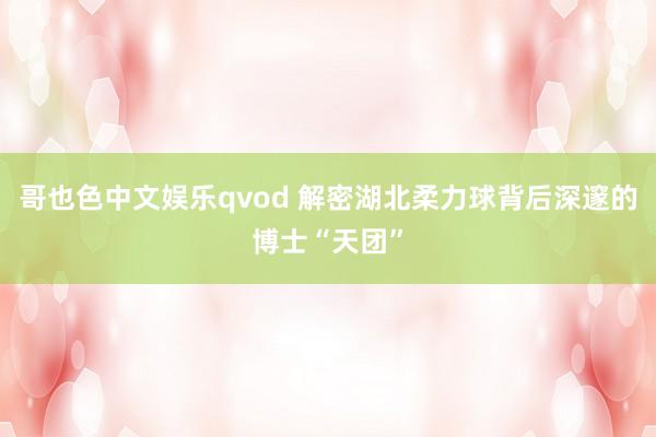 哥也色中文娱乐qvod 解密湖北柔力球背后深邃的博士“天团”