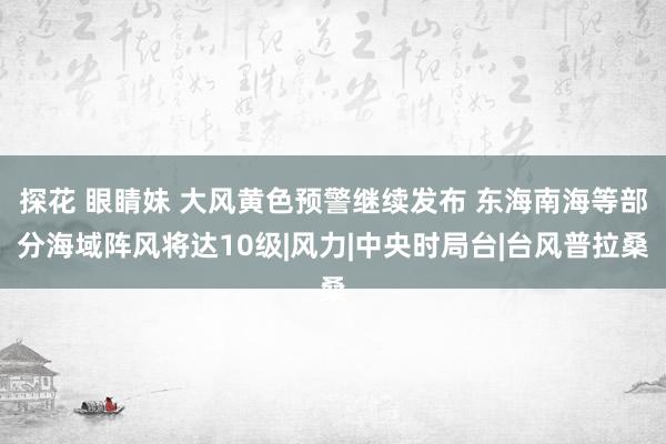 探花 眼睛妹 大风黄色预警继续发布 东海南海等部分海域阵风将达10级|风力|中央时局台|台风普拉桑